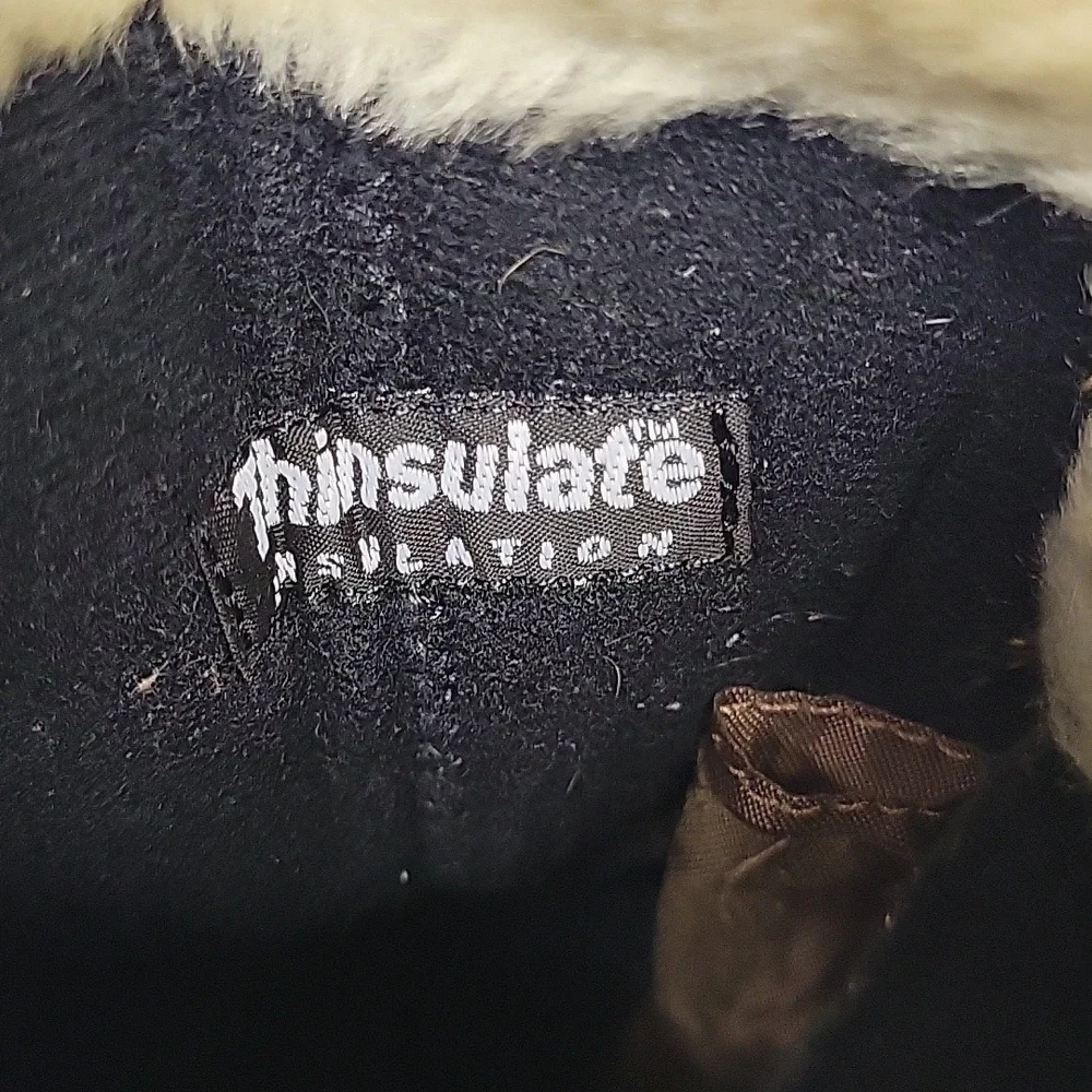 Polaredge Brown Suede Fur Cuff Thinsulate Triple Button Size 10